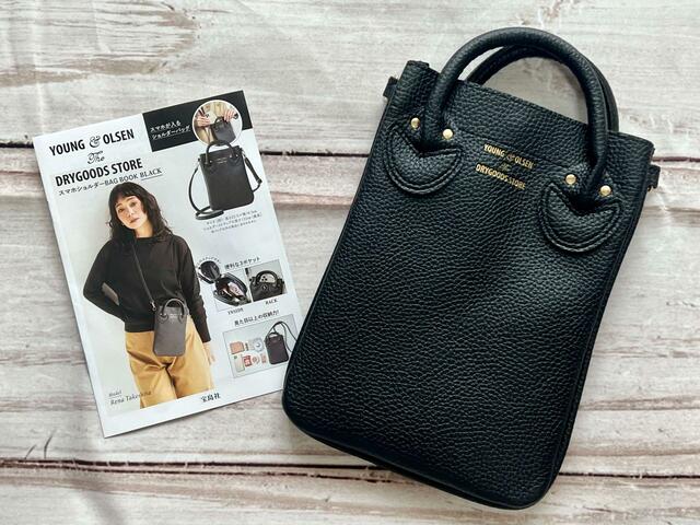 【YOUNG & OLSEN（ヤングアンドオルセン）スマホショルダーバッグ】カラーは「BLACK」と「BEIGE」の2色展開