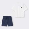 「ドライラウンジセット(半袖&ショートパンツ)」￥2,990　胸には「ゴムゴムの実」！