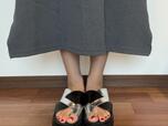 【coca エンボスボートネックワンピース】身長167cm・Lサイズ着用。これくらいの丈感です