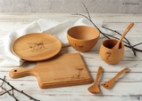 【WOODSTOCK NEST】「木製スプーン/フォーク」￥660、「木製スープスプーン」￥770、「木製プレート」￥1,980、「木製スープボウル」￥3,300、「木製ラウンドコップ」￥2,420、「木製カッティングボード」￥2,090