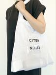 【CITEN　メッシュ＆クリア ロゴ トートバッグ】シンプルな黒ワンピースと合わせても抜け感がプラスされておしゃれです♪