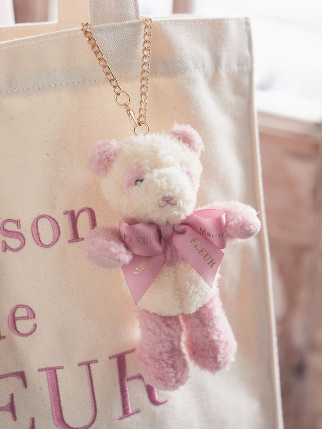 【Maison de FLEUR】「パンダツインズシリーズ」パンダチャーム（ピンク）　￥3,199