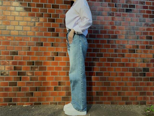 着丈が長めなパンツでも引きずらず、脚長効果があります！