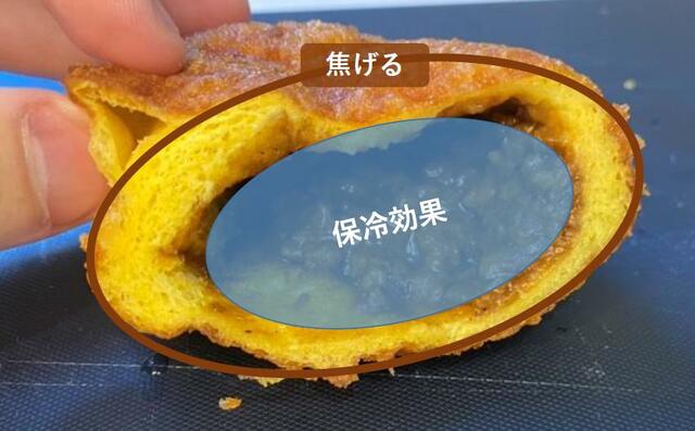 凍った具材がパンを冷たいままにしてしまう