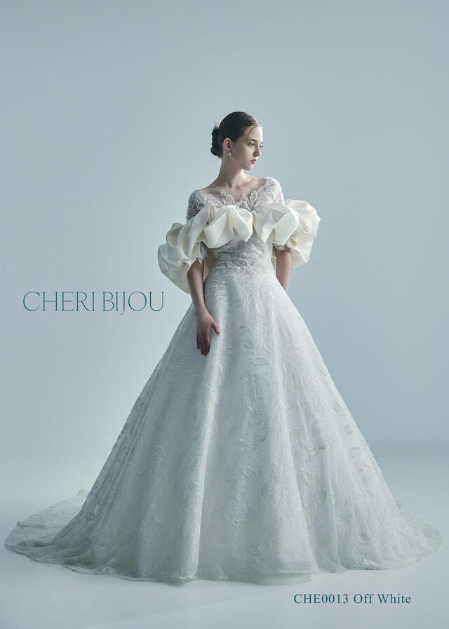 【クラウディア】CHERI BIJOU(シェリービジュー)新作ウェディングドレス｜CHE0013_OffWhite