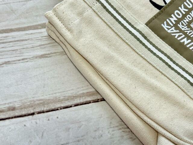 【紀ノ国屋】生地はコットンキャンバス。しっかりとした厚みのある生地です