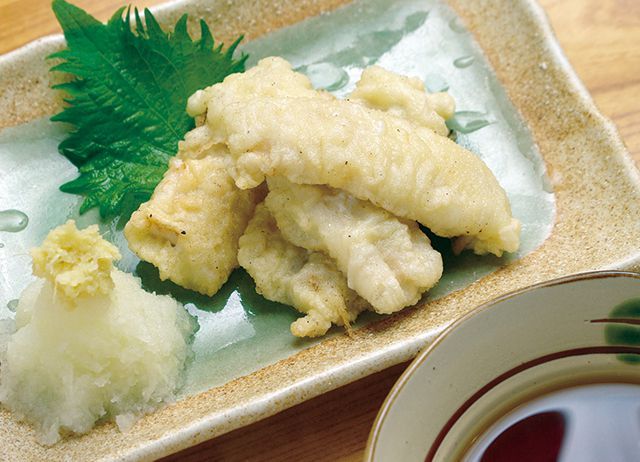 【魚】炭火焼・炉端焼がうまい店／【新橋】炉端 武蔵 新橋烏森口店　穴子天ぷら 300円