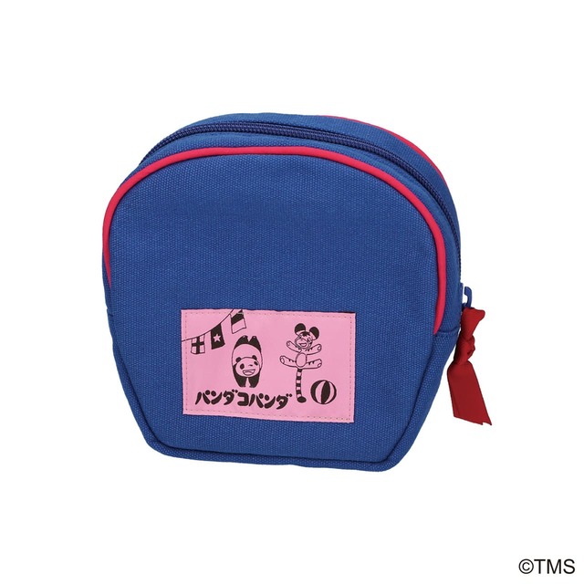 【パンダコパンダ新商品】「パンダコパンダ ポーチ 雨ふりサーカス」3,520円／裏面は逆立ちをするパンちゃんと、尻尾で立つトラちゃんをデザインした織りネームが！