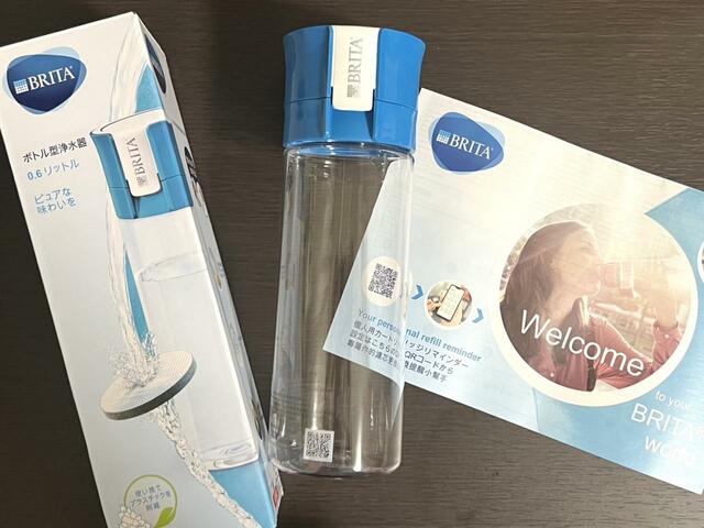 【BRITAボトル型浄水器】本体、フィルター×1個、説明書のセットです