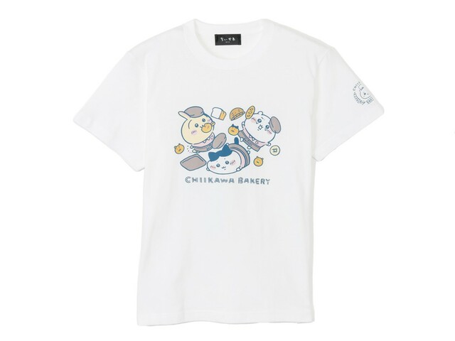 【ちいかわベーカリー】「ちいかわベーカリー Tシャツ 転びまくるトリオ ホワイト」（M/L/XL）3,080円