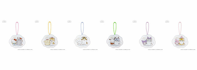 【mofusand×サンリオキャラクターズ 第3弾】トレーディングアクリルミニミラーキーホルダー(全6種)単品各880円/BOX5,280円(税込)