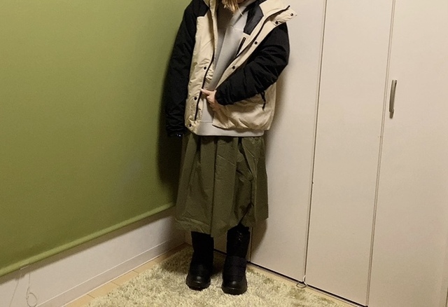 【ワークマン 防寒ブーツケベック】ワークマンのレディース撥水ライトスカートレインと合わせてみました