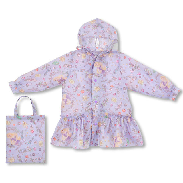 【キッズ用】ラプンツェル＆パスカル キッズ用レインコート リフレクター バッグ入り ロマンティックプリンセス RAINY DAY 3,300円