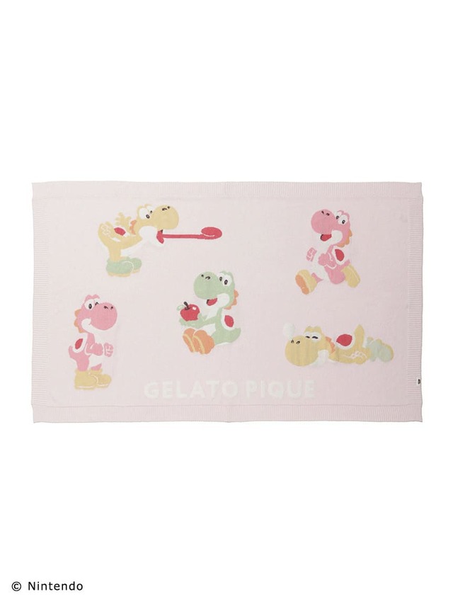 【スーパーマリオ】キノピオ＆ヨッシーブランケット ピンク　￥10,780／おうち時間が楽しくなりそう！