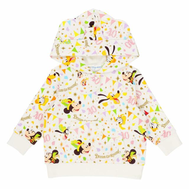 ベビーパーカー 5,000円｜サイズ：80、90cm｜東京ディズニーリゾート40周年“ドリームゴーラウンド”スペシャルグッズ｜発売日：2023年4月10日（月）｜販売店舗：東京ディズニーランド「グランドエンポーリアム」、東京ディズニーシー「エンポーリオ」