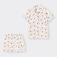 GU ディズニー サテンパジャマ(半袖&ショートパンツ) ¥2,990