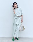【ポチャッコ×ミラ オーウェン】「裾ドロストボーダーロングTシャツ」7,920円/カラー:MNT