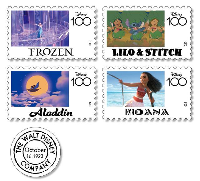 H賞 切手風ステッカーセット｜Happyくじ「Disney100」