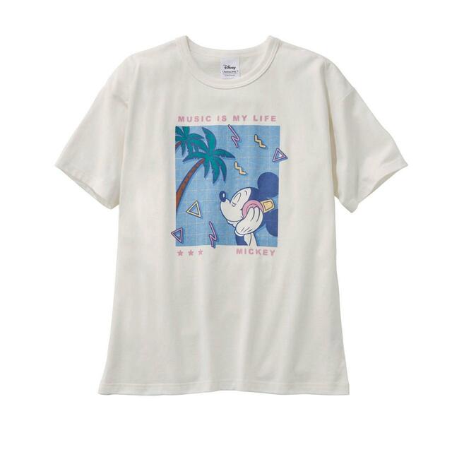 【ユニセックス】5分袖Tシャツ 2,990円｜ディズニーファンタジーショップ「ミッキーマウス タイムスリップ」シリーズ