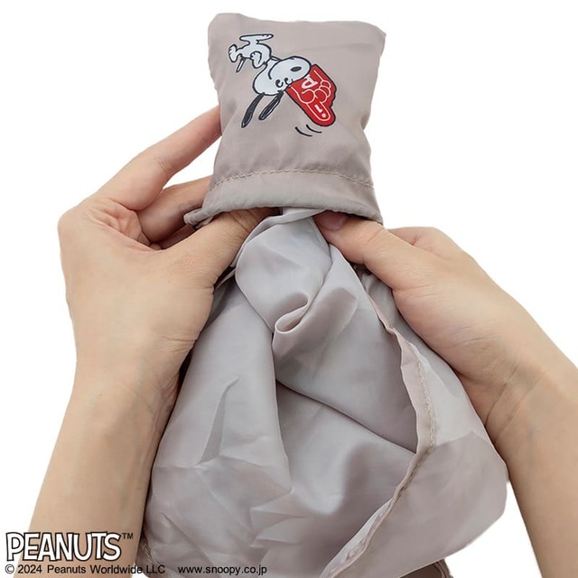 『SNOOPY CHEER ECOBAG BOOK GRAY』内側に収納用の巾着つき