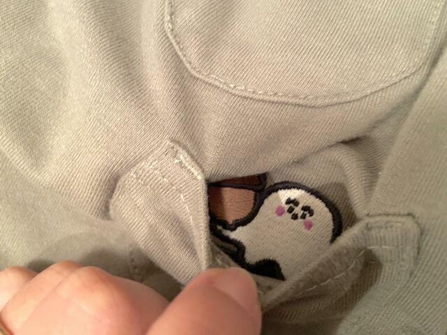 【シナぷしゅ×GU baby ハラマキ付きイージーパンツ】ポケットのなかにぷしゅぷしゅ&どんぐり！