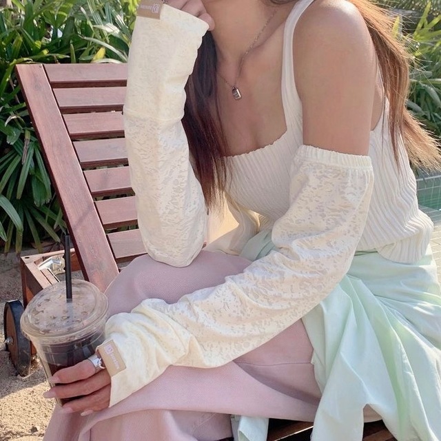 【GAACAL】「ゆるシンプル」日除けスリーブ さりげない模様が素敵