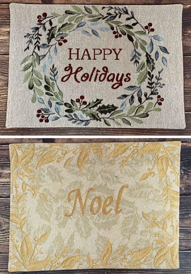 ランチョンマット　ゴールドノエル（ODV）・ハッピーホリデー（ODV）