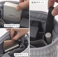 【ボンマモン「整理ができる ヌビ風 ワイヤーポーチ」】また化粧品が飛び出さないように、全てのポケットをギャザー仕様にしています