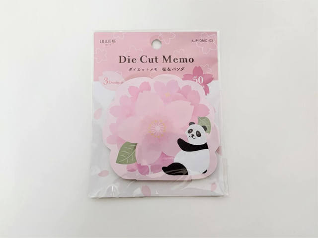 【キャンドゥ】ダイカットメモ　桜＆パンダ