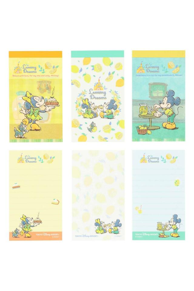 メモセット 900円｜東京ディズニーリゾート レモン柄グッズ｜販売店舗：東京ディズニーランド「ホームストア」、東京ディズニーシー「ヴィラ・ドナルド・ホームショップ」｜発売日：2025年4月24日（木）