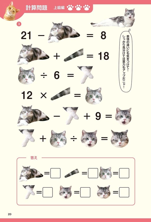 【脳活にゃんこ算数ドリル】猫のように気が向いたときに取り組めばOK！