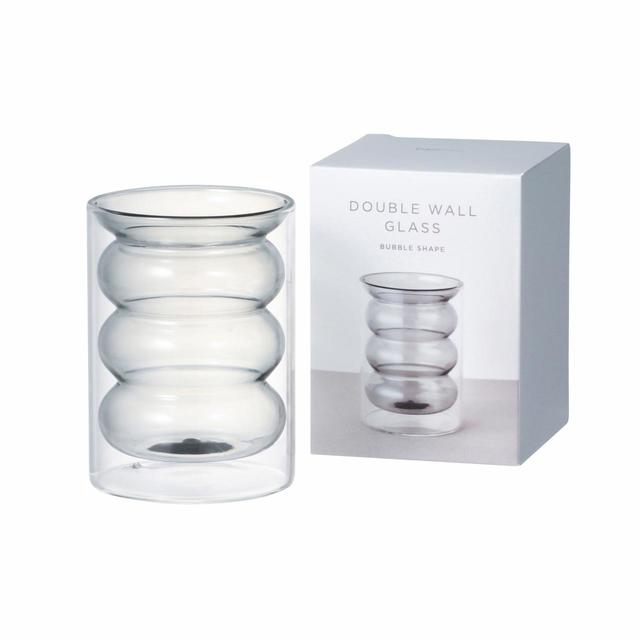 「バブル ダブルウォールグラス」グレー「バブル ダブルウォールグラス」 グリーン:1,400円(税込)