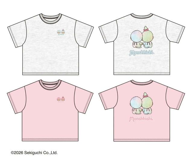 【モンチッチ×マックハウス】モンチッチファーワッペンTシャツ（KIDS／OATMEAL、PINK）／1,991円（税込）