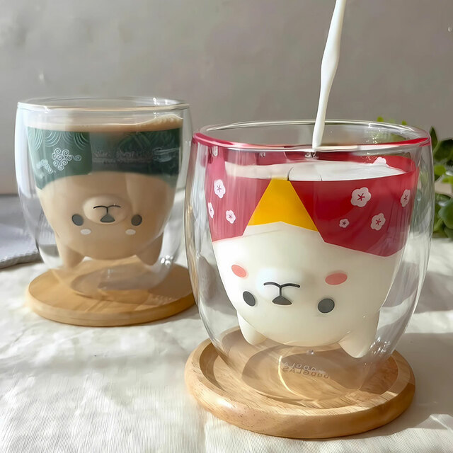 【グッドグラス】「和服しば犬」ダブルウォールグラス