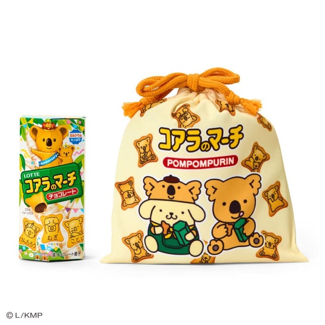 【LOTTE コアラのマーチ×サンリオキャラクターズ】「コアラのマーチ＆巾着」ポムポムプリン　990円