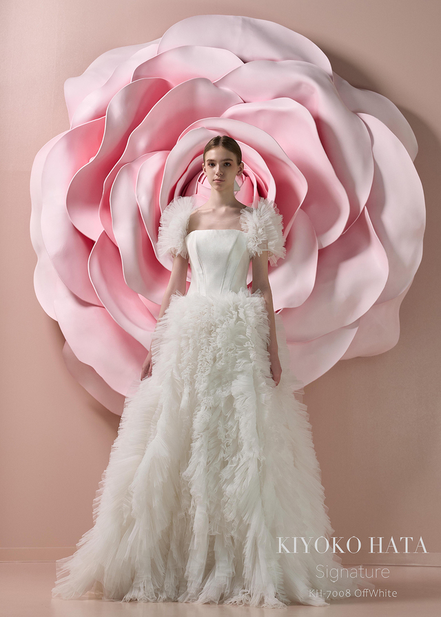 【クラウディア】KIYOKO HATA（キヨコハタ）新作ウェディングドレス｜KH-7008_offwhite