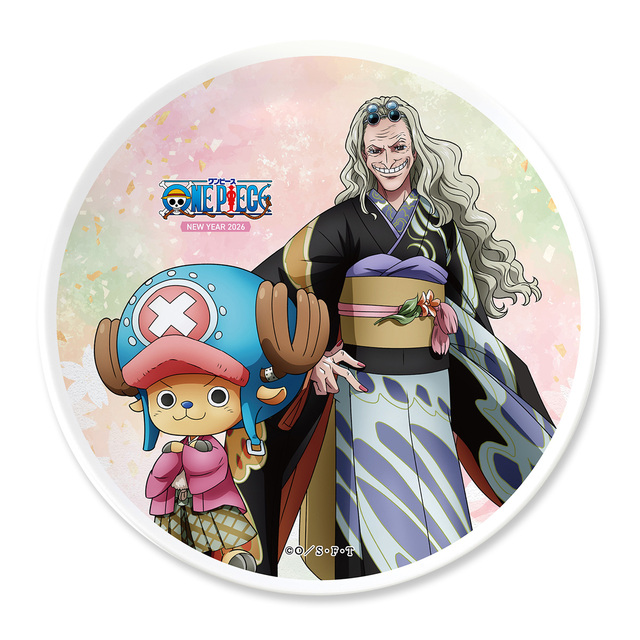 「イラスト入り陶器皿」<サイズ:直径16.2cm>【付属品は全て描き下ろしイラスト入り!加賀の石川塗で仕上げられた数量限定「ワンピースおせち2026」の予約スタート!】