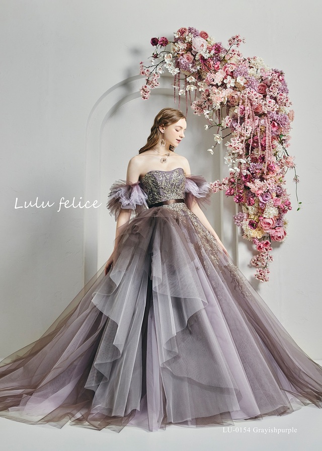 「Lulu felice（ルル・フェリーチェ）」新作ウェディングドレス LU-0154_Grayishpurple