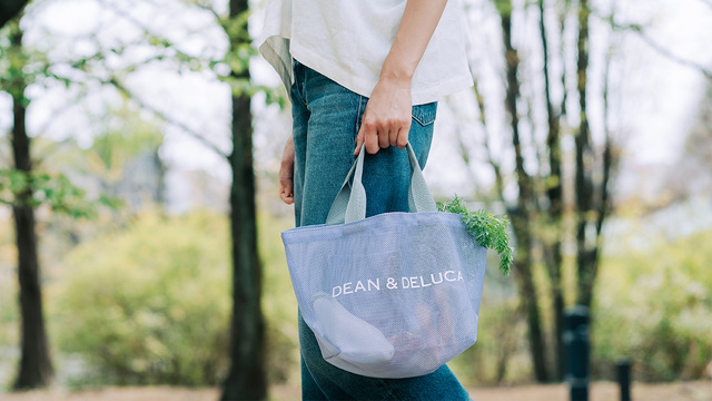 【DEAN & DELUCAメッシュトートバッグ ライラック】Sサイズは約幅39×高さ21.3×マチ17.7cm。ちょっとしたお買い物やお出かけにおすすめ!
