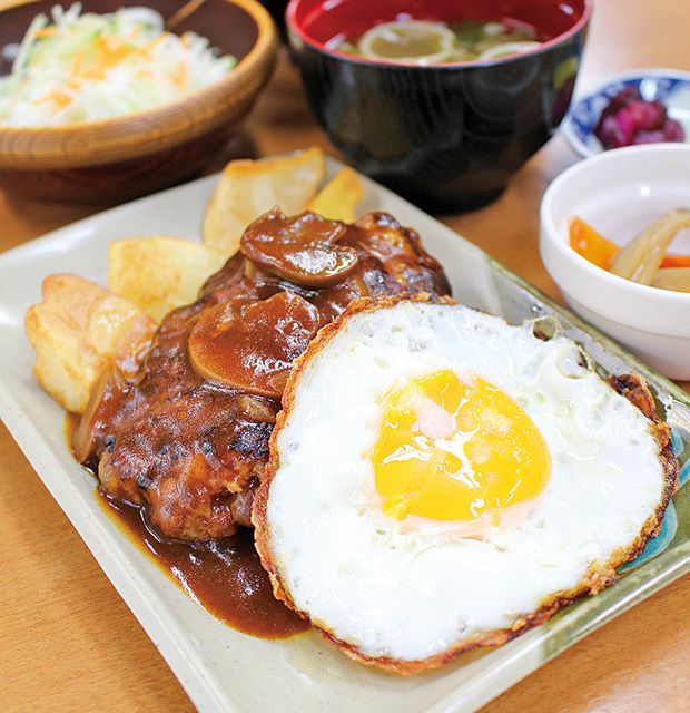 関西ハンバーグの名店／洋食のいろは 本店（高槻市）　ハンバーグ定食  756円