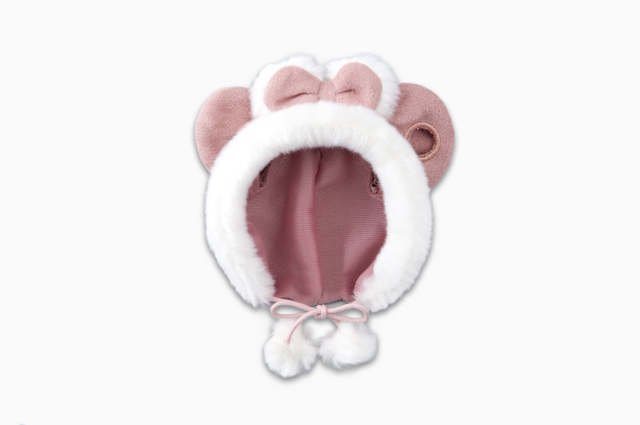 ヘッドウェア「フード(ピンク)」400円|スノースノー“メイク・イット・マイン”|2018年11月6日(火)発売|販売店舗 東京ディズニーランド「フロンティア・ウッドクラフト」|東京ディズニーリゾート「ディズニー・クリスマス」