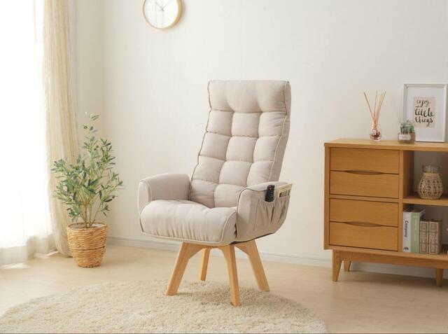 【アイリスオーヤマ 回転ファブリックチェア ハイバック】まるで高級ホテルのラウンジにいるような心地よさのリクライニングチェアです♪