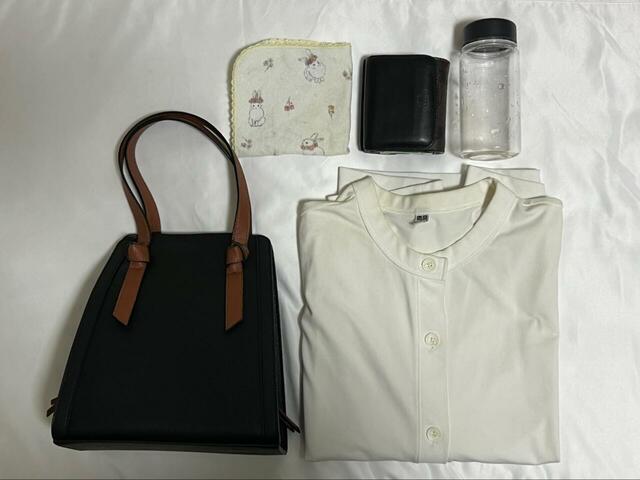 【GLOBAL WORK スペ軽変形3WAY BAG】側面を内側に折りたたんだ状態で荷物を入れてみると…