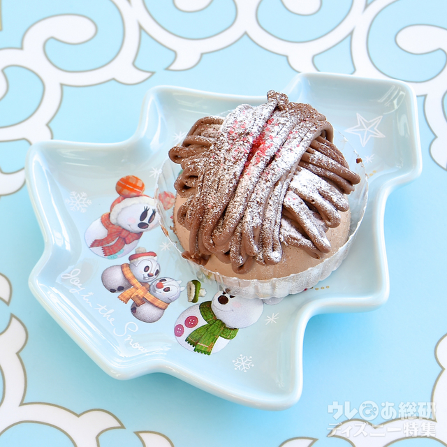 チョコレート&コーヒームースケーキ、スーベニアプレート付き 750円