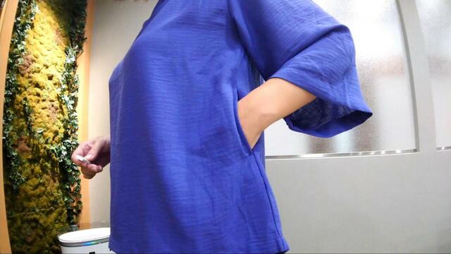 【ワークマン リネンライクベルスリーブブラウス】見えないポケットがとっても便利です