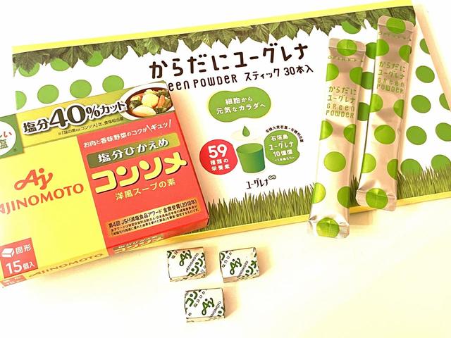 「からだにユーグレナ」と「味の素KKコンソメ」