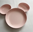 【Francfranc ディズニー ミッキー メラミンセパレートプレート ピンク】ピンクがかわいい