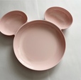 【Francfranc ディズニー ミッキー メラミンセパレートプレート ピンク】ピンクがかわいい