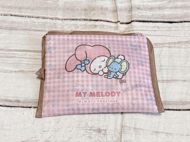 【しまむら ショッピングバッグ（マイメロディ）】折りたたんで収納すればバッグの中に入れて持ち歩けて便利