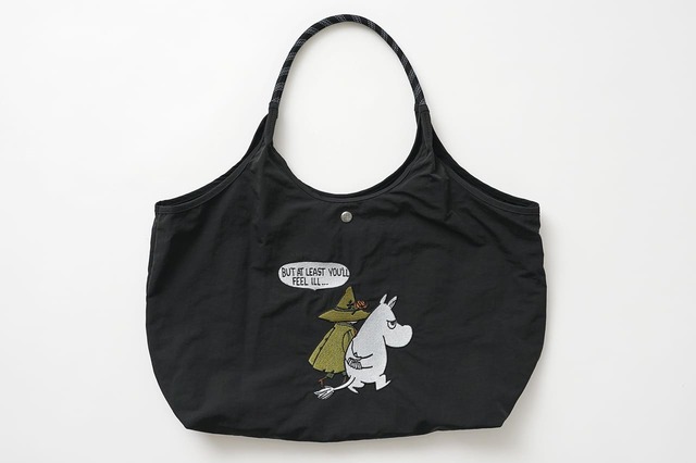 【ムーミン】「moomin ムーミン 刺繍デザイントートバッグ」チャコール（ムーミン＆スナフキン）　6,490円